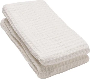 MUJI Waffle Bath Towel Set of 2 60 x 120 cm Off-white/Smooth to the touch 839215 - Picture 1 of 1