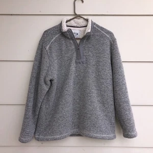 Orvis Brighton Sherpa Fleece Lined Sweater Knit 1/4 Zip Pullover Jacket Mens M - Picture 1 of 5