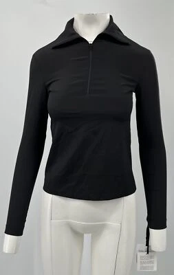 Top rojo Valentino negro seda manga larga media cremallera elástico talla 36 XS NUEVO CON ETIQUETAS Foto 1 de 4