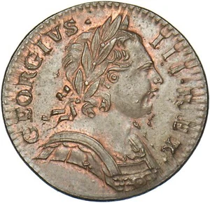 1773 Farthing - George III British Copper Coin - Superb - Picture 1 of 3