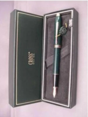 Pluma Estilográfica Cross Townsend Chapada en Oro Med Pt Verde Nueva En Caja Hecha en Estados Unidos 616 Foto 1 de 3