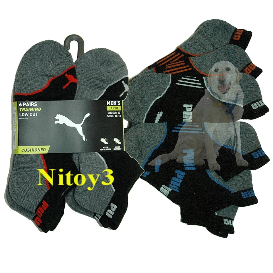 Puma Training Low Cut Knit Socks Men Large 6-pairs Size: 8-12 - Image 1 of 1