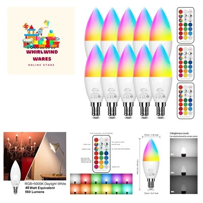 LED Candelabra Light Bulbs 40W Equivalent, B11 Color Changing Candle Bulb wit... - Image 1 of 4