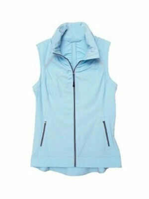 TANGERINE Mujer Activo Cremallera Completa Chaleco Sudadera con Capucha M 8/10 Pulgadas Cintura Bolsillos Azul Foto 1 de 4