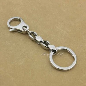 Stainless Steel Simple KeyRing Rock Punk Keychain DIY Accessories 5T007KCA - Picture 1 of 6