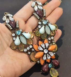 Halskette Rundhals mit Kristallen und polychromen Glitzer - multicolor choker - Bild 1 von 4