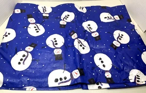 Weihnachten Tischdecke blau mit Schneemännern 52" x 52" Rechteck Neu Vinyl - Bild 1 von 2