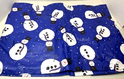 Mantel Navidad Azul con Muñecos de Nieve 52" x 52" Rectángulo Nuevo Vinilo Foto 1 de 2