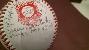 "League of Their Own" signed HOF ball - Wenzell, Davis, Hohlmayer and Kamenshek - Picture 1 of 4