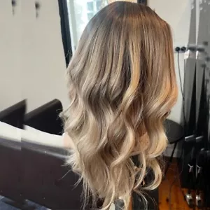 Ombre Ice Blonde Lace Frontal Wigs Body Wave Wig 100% Human Hair Wigs Preplucked - Picture 1 of 10
