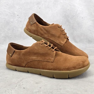 Rare Kalso Earth Dawson Men's 10.5 Brandy Brown Suede Leather Negative Heel - Picture 1 of 11