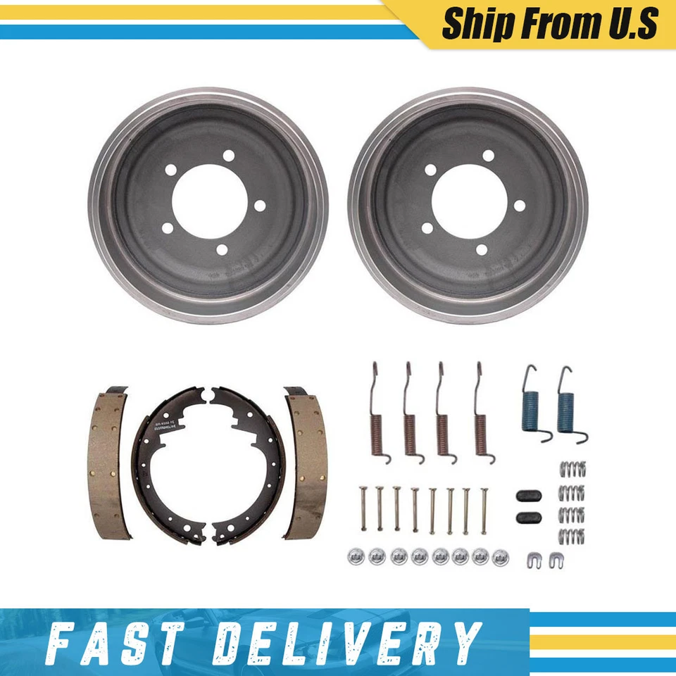 后刹车鼓制动鞋和硬件弹簧套件适用于吉普 J-2600 1972 - 1973 — 第 1/4 张图片