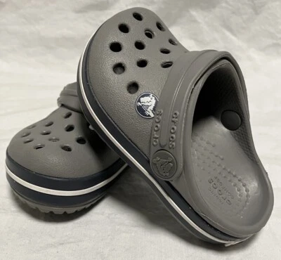Кроксы для малышей размер C 4 серые темно-синие и белые - Изображение 1 из 4
