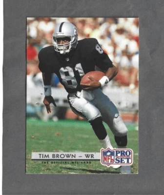 Tim Brown HOF Los Angeles Raiders 1992 Pro Set #210 - Image 1 of 2