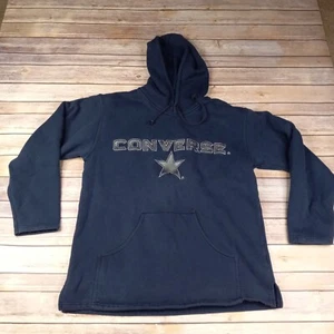 Converse L All Star Chuck Taylor Vintage Spell Out Embroidered Hoodie Sweatshirt - Picture 1 of 10