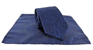 Michelsons of London Tonal Paisley Wedding Tie & Pocket Square Set - Picture 1 of 98