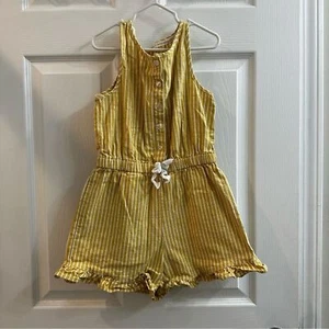 Copper Key Yellow Striped girls Romper size M (8) - Picture 1 of 7