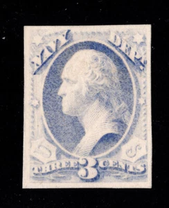 US # O37P4 Official 3c Navy Card Proof - Light Ultramarine - Picture 1 of 2