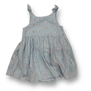 H&M Girls Size 4 Romper Light Blue Built-In Bloomers Sundress - Picture 1 of 2