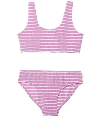 Seafolly L113114 Niñas Lila Marinero Rayas Cuello Cuadrado Tankini Conjunto de Natación Talla 14 Foto 1 de 3