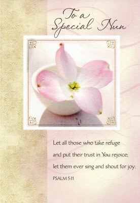 Tarjeta religiosa de Pascua PARA MONJA, las bendiciones de Dios para ti flor rosa — día primavera +✉ Foto 1 de 4