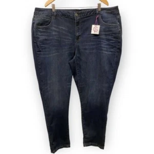 Lane Bryant Boyfriend NWT Sz 26 Genius Fit Jeans Stretch Dark Wash Women’s - Picture 1 of 8