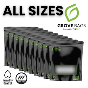 Grove Bags Terploc® Smell-Proof Mylar Pouches | Airtight Storage for Herbs, Tea - Picture 1 of 8