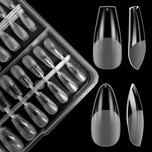 384 Pezzi Tip in Gel per Unghie Mandorla E Ballerina, Tip Unghie Ricostruzione T - Foto 1 di 12