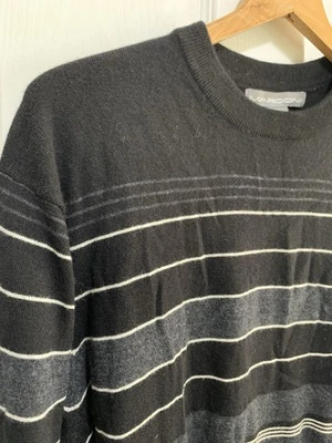 Marconi Men's 100% Wool Pullover Long Sleeve Sweater Black/Gray XL Casual Wear - Image 1 of 4