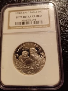 2008-S BALD EAGLE COMMEMORATIVE HALF DOLLAR NGC PF70 ULTRA CAMEO 649012 - Picture 1 of 11