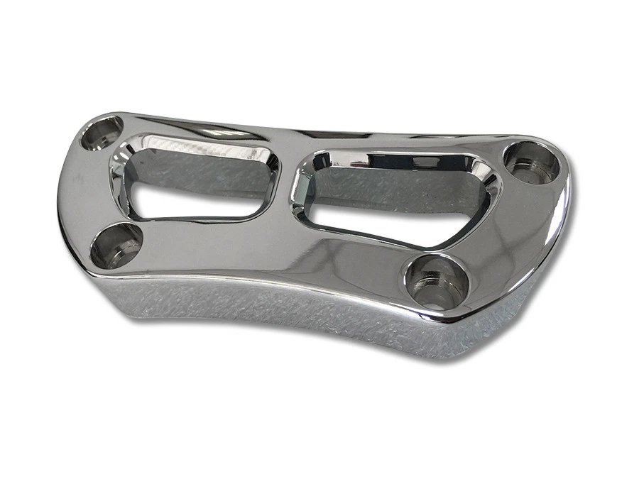 Abrazadera superior elevadora de diseño recortado cromada para Harley Davidson Foto 1 de 1