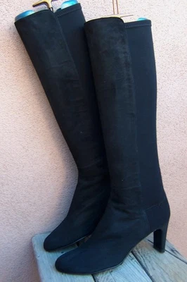 Botas de moda hasta la rodilla de cuero gamuza negras talla 7,5 M STUART WEITZMAN para mujer Foto 1 de 4