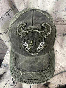 Vintage bestickt Stier Emblem verstellbar Trucker Hut genäht Neu ohne Etikett Cowboy - Bild 1 von 5