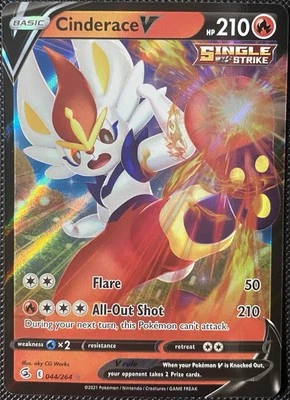 Cinderace V 044/264 Swsh08: Fusion Strike Holo - Pokémon Card - Image 1 of 2