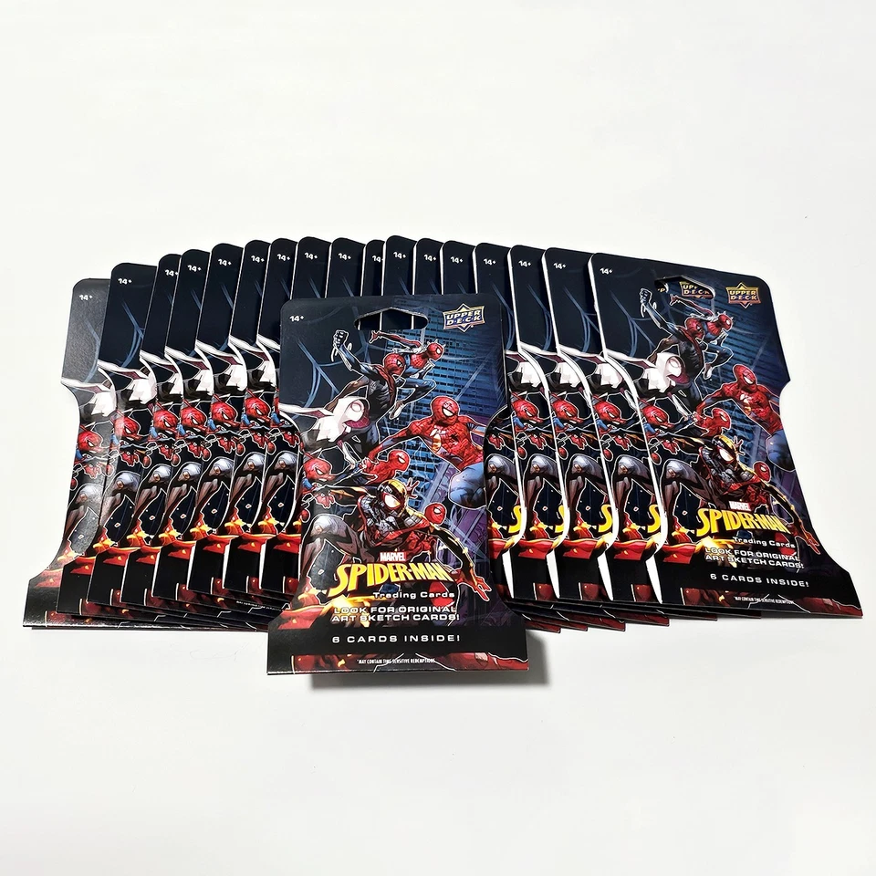 Lote de 18 paquetes de refuerzo sellados de cartas coleccionables Marvel Spider-Man Upper Deck 2024 Foto 1 de 1