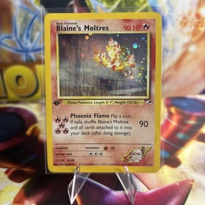 Blaine's Moltres 001/132 Gym Heroes Holo **SWIRL** - Picture 1 of 4