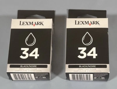 New Genuine 2-pack Lexmark 34 Black Ink Cartridge X, P, & Z Series - Image 1 of 3