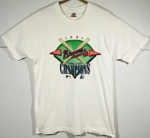 VTG 1991 Atlanta Braves National League Champions Western Division Single Sz XL - Picture 1 of 13