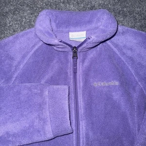 Youth Columbia Fleece Light Jacket Purple Full Zip Up Size Medium 10/12 - Picture 1 of 8