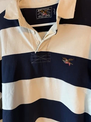 Пуловер American Living L в полоску с воротником опрятный толстый трикотаж Heritage США - Изображение 1 из 4