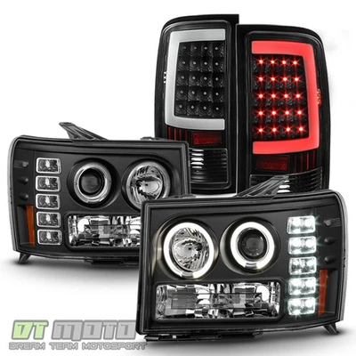 Faros proyectores halo GMC Sierra 1500 2500HD 3500HD 2007-2013 + lámparas traseras LED Foto 1 de 4