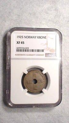 1925 Norway Krone NGC XF45 CIRCULATED IK Coin BUY IT NOW! - Image 1 of 4