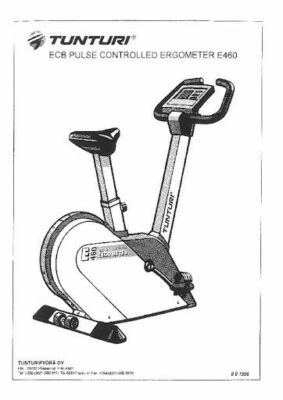TUNTURI Cyclette E 460 ECB Ergometer MANUAL MANUALE ISTRUZIONI - Immagine 1 di 2
