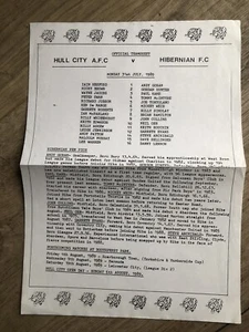 Hull City v Hibs s/s friendly 1989-90 - Picture 1 of 1