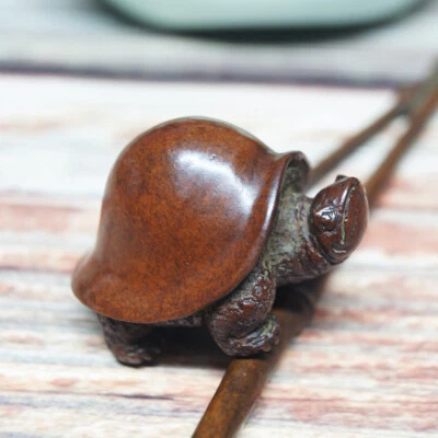 1.7" Turtle Copper Tea Pet Creative Fortune Tea Play Collection Art Gifts - Image 1 of 4