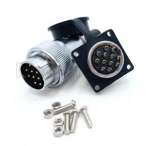 WS24 12 Pin Aviation Bulkhead Connectors,Waterproof Industrial Power Connector - Picture 1 of 6