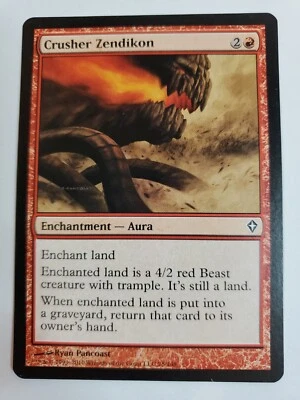 MTG Magic The Gathering Card Crusher ZendikonEnchantment Aura Red Worldwake - Image 1 of 2