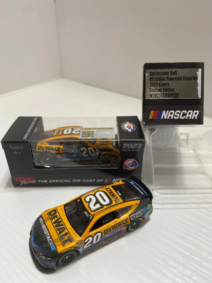 NASCAR 2023 CHRISTOPHER BELL #20 BRISTOL WIN DEWALT POWERSTACK LÁMINA 1/64 # COCHE Foto 1 de 1