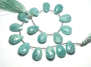 8" Strand AMAZONITE 16-18mm Faceted Teardrop Beads NATURAL /T7 - Picture 1 of 2