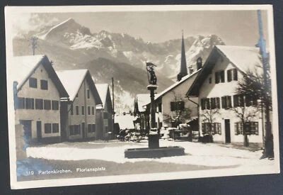 1936 Garmisch Germany RPPC Postcard Cover Ski Station Winter Olympic Games - Image 1 of 2